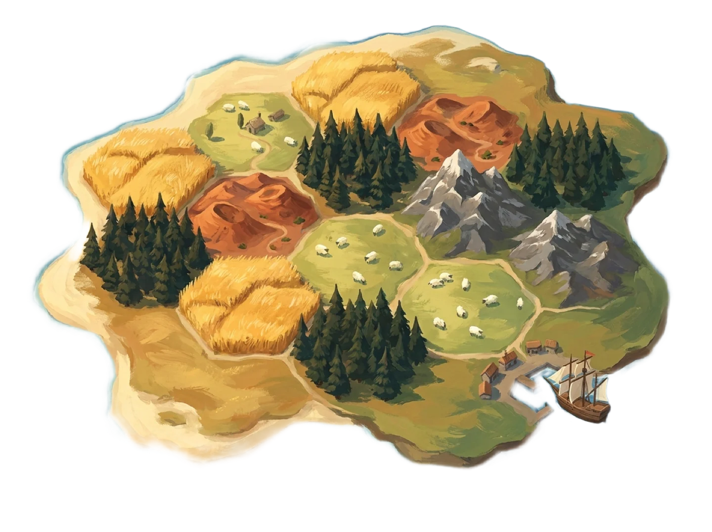 Isla de colonos ilustrada